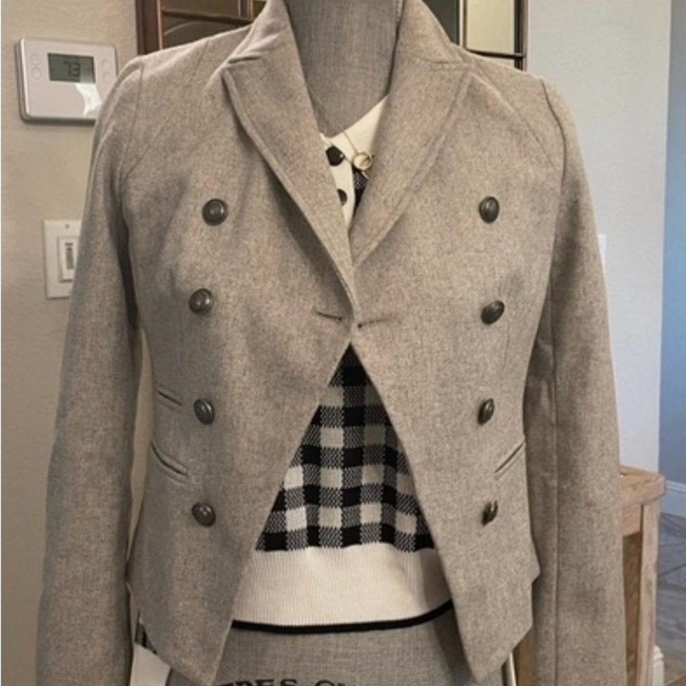 Banana Republic Double-Breasted Wool Blend Jacket